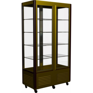 Витрина кондитерская Carboma D4 VM 800-1 (R800C Carboma) (0109-0102 (коричн-золот)) 4 дверцы, стеклянные полки