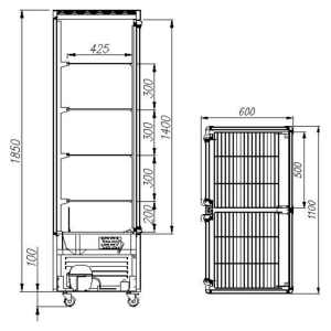 Витрина кондитерская Carboma D4 VM 800-1 (R800C Carboma) (0109-0102 (коричн-золот)) 4 дверцы, стеклянные полки - Изображение 2