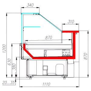 Витрина холодильная Carboma GC110 SM 1,5-1 (ВХС-1,5 Carboma GC 110) (1005 венге) - Изображение 2