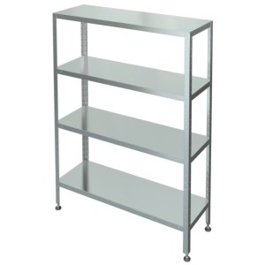 Стеллаж с 4-я сплошными полками МХМ С-4-0,4/1,3/1,8 (нержавейка) 