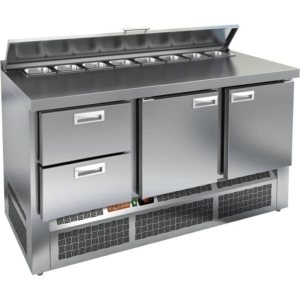 Стол холодильный для салатов HiCold SL1-211GN (1/3) с крышкой