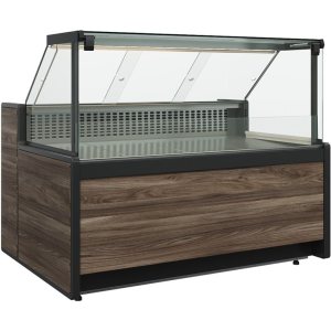 Витрина холодильная Carboma GC111 VV 0,94-1 (1008 Темный дуб) (динамика, газлифт, без боковин)