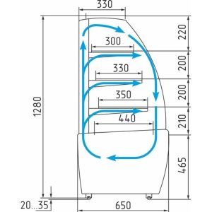 Витрина кондитерская Carboma K70 VH 1,3-1 Light Chocolate Паттерн (0106 Седой дуб) для шоколада - Изображение 2