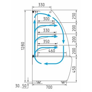 Витрина кондитерская Carboma K70 VM 1,3-2 Standard (9006-9005) (ВХСв-1,3д Carboma ТЕХНО)  - Изображение 2