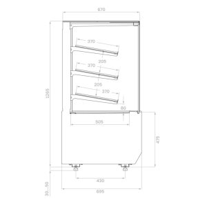 Витрина кондитерская Carboma KC70 N 0,6-1 Light (версия 2.0) (9005) хлебная - Изображение 2